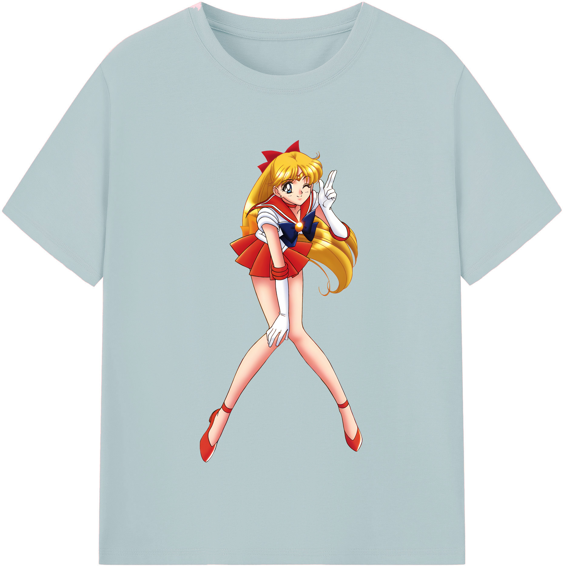 （画像用） 美少女戦士セーラームーン 愛野 美奈子 あいの みなこ Sailor Moon Aino Minako 綿100％半袖Tシャツ（フロントプリント）